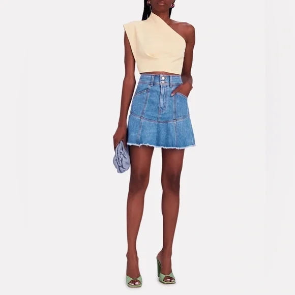 Veronica Beard Lavelle Denim Mini Skirt Sz 8 - Picture 4 of 10